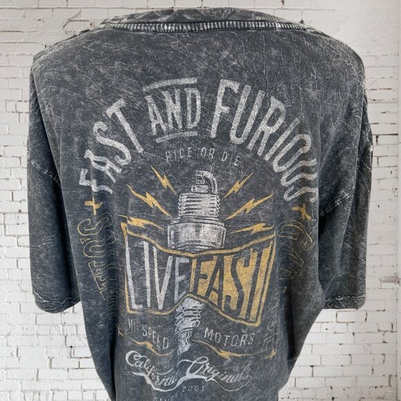AFFLICTION - FAST & FURIOUS T-SHIRT - Picture 1 of 5